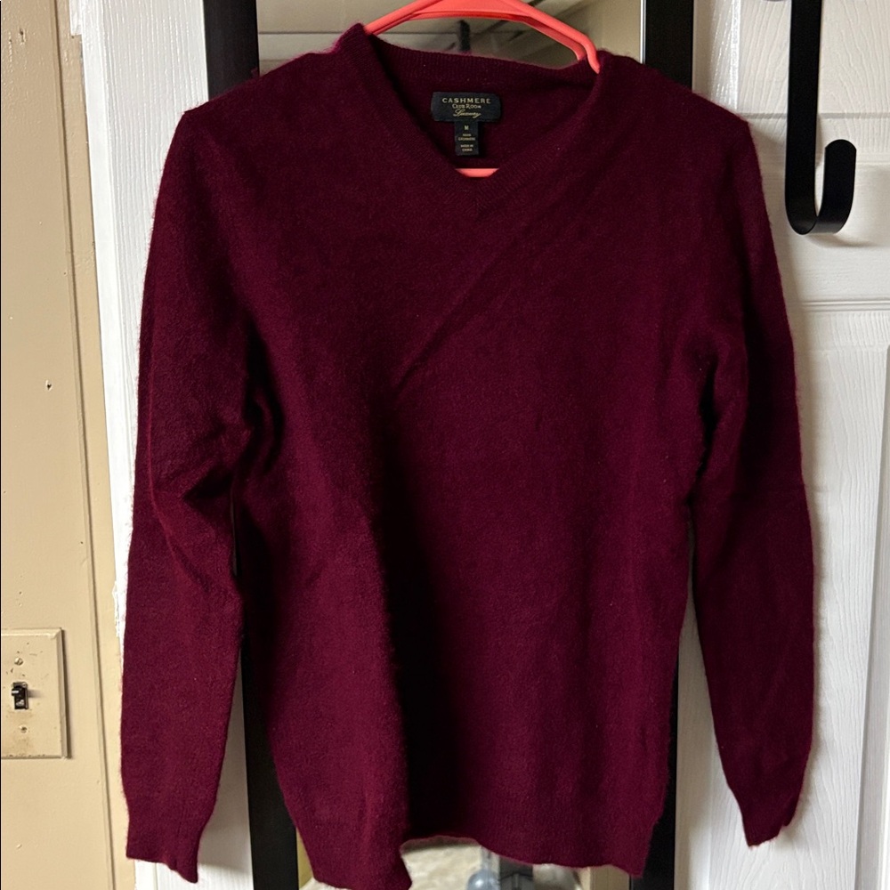 Burgundy V-Neck Sweater
